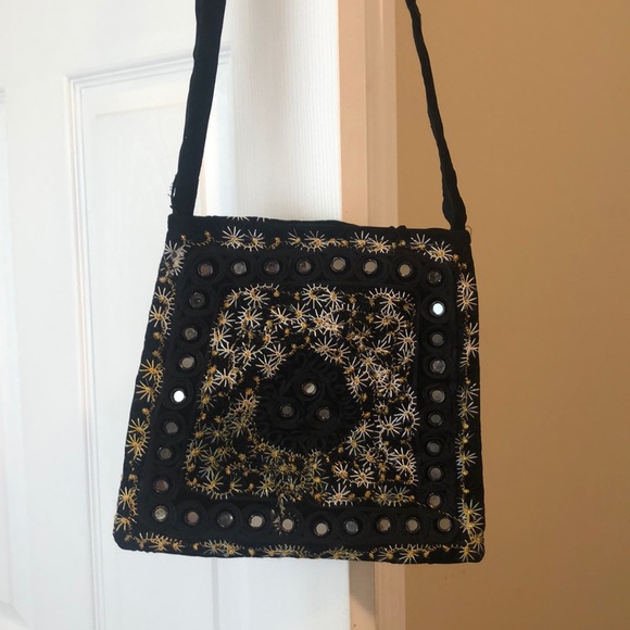 Black & girls printed boho chic bag - Picture 3 of 4